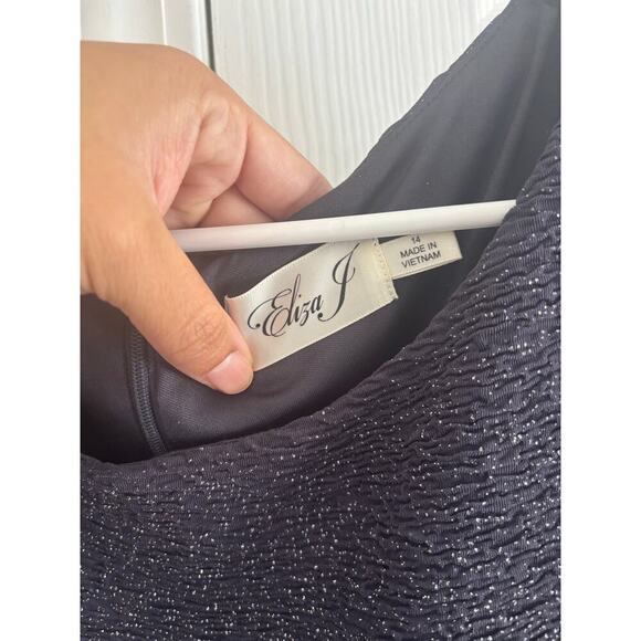 Eliza J embellished sparkle knit fit & flare dress steel grey sz 14 - Picture 6 of 12